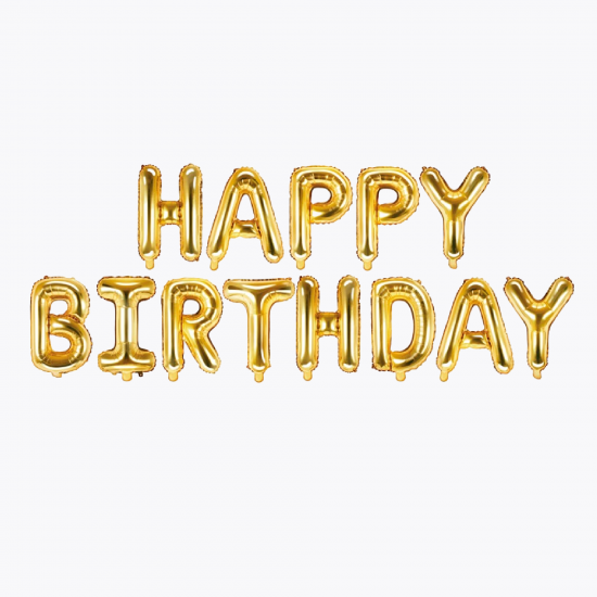Gold Happy Birthday Balloon Bunting Gold Happy Birthday Balloon Bunting