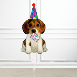 Happy Birthday Puppy Shape Helium Balloon 37 Inch