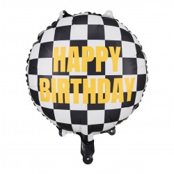 Racing Car Checkered Flag Happy Birthday Balloon Racing Car Checkered Flag Happy Birthday Balloon
