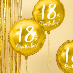 Gold 18th Birthday Foil Balloon