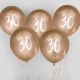 Gold Number 30 Balloons