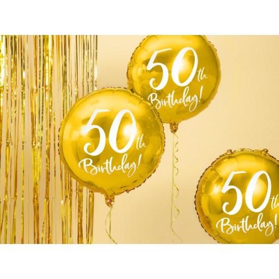 Gold 50th Birthday Foil Balloon