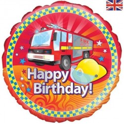 Fire Engine Happy Birthday Foil Balloon 18 inch Fire Engine Happy Birthday Foil Balloon 18 inch
