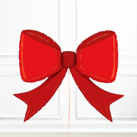 Red Bow Foil Balloon INFLATED