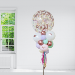 Personalised Rainbow Confetti Standing Balloon 