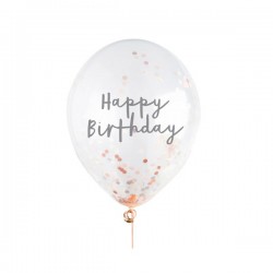 Rose Gold Happy Birthday Confetti Balloons Rose Gold Happy Birthday Confetti Balloons