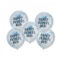 5 Happy Father's Day Confetti Balloons 5 Happy Father's Day Confetti Balloons