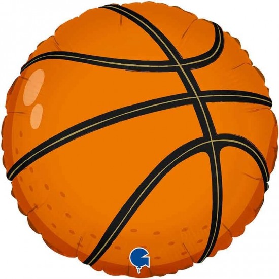 Basketball Foil Balloon - INFLATED Basketball Foil Balloon - INFLATED