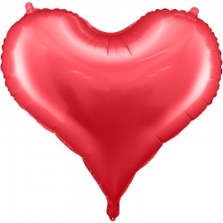 Red Heart Foil Balloon - INFLATED
