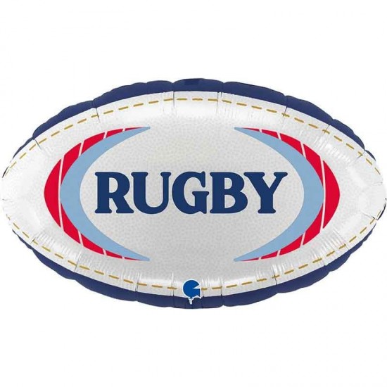 Rugby Ball Shaped Foil Balloon - INFLATED