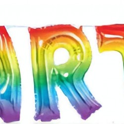 Rainbow Foil Party Letter Balloon Banner Rainbow Foil Party Letter Balloon Banner