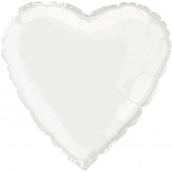 White Heart Foil Balloon 18" White Heart Foil Balloon 18"