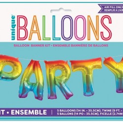 Rainbow Foil Party Letter Balloon Banner Rainbow Foil Party Letter Balloon Banner
