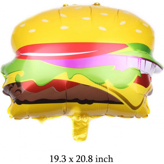 Hamburger Balloons Food Birthday Foil Balloons for Birthday Fast Food Snacks Themed Party Decorations