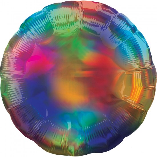 Iridescent Rainbow Round Foil Balloon 18 Inch