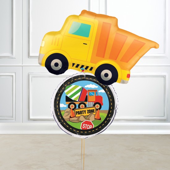 Dump Truck Construction Foil Balloon Set