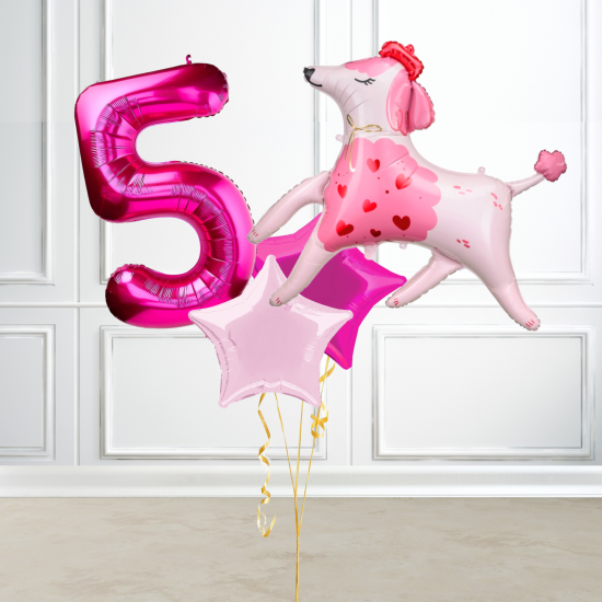 Pink Poodle Party Dog Balloon Bundle