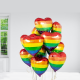 Rainbow Heart Foil Balloons 18"