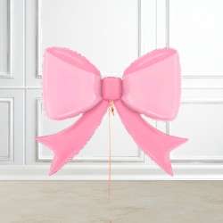 Pretty Pink Bow Foil Balloon INFLATED