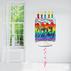 Multicoloured Iridescent Cake Super Shape Helium Balloon 30 inch