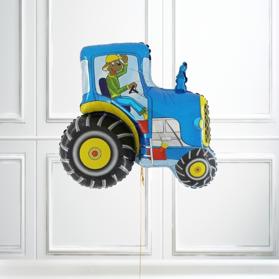 Blue Tractor Foil Balloon INFLATED