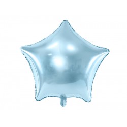 Metallic Pale Blue Star Balloon, 19" (48cm)