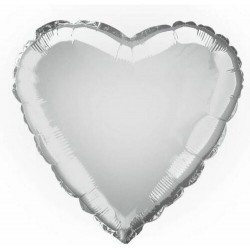 Silver Heart Foil Balloon 18"