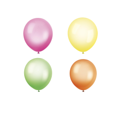 8 Assorted Colours Neon Latex Balloons
