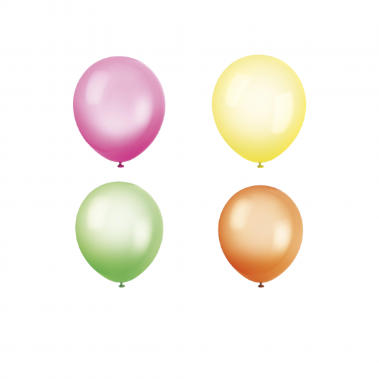 10 Assorted Colours Neon Latex Balloons