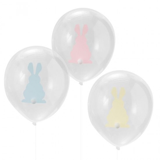 Easter Bunny Balloons With Pom Pom