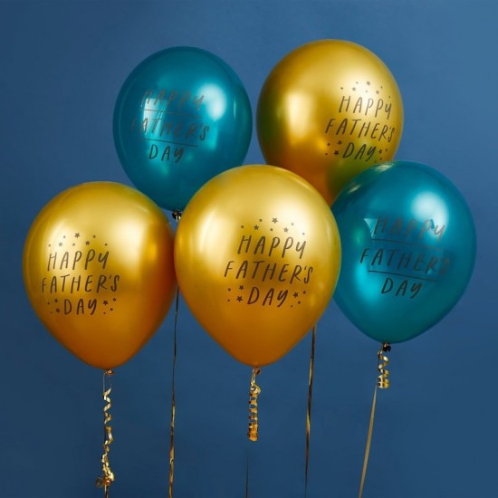 5 Happy Fathers Day Latex Balloons