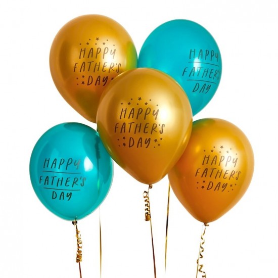 5 Happy Fathers Day Latex Balloons