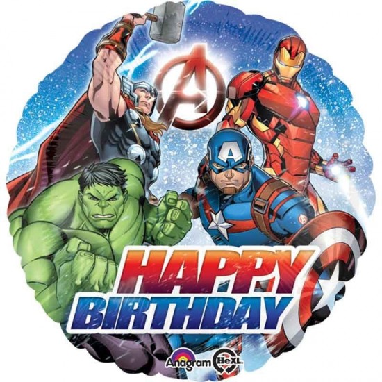 Avengers Happy Birthday Foil Balloon - INFLATED