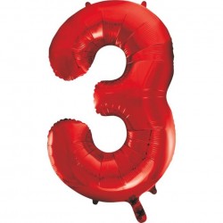 Red Number 3 Balloon Giant 34 Inch Helium Foil Number Balloons Red Number 3 Balloon Giant 34 Inch Helium Foil Number Balloons