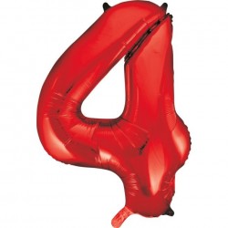 Red Number 4 Balloon Giant 34 Inch Helium Foil Number Balloons Red Number 4 Balloon Giant 34 Inch Helium Foil Number Balloons