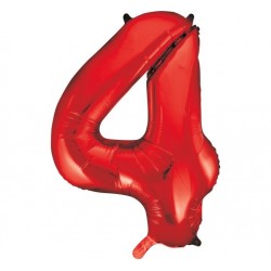 Red Number 4 Balloon Giant 34 Inch Helium Foil Number Balloons Red Number 4 Balloon Giant 34 Inch Helium Foil Number Balloons