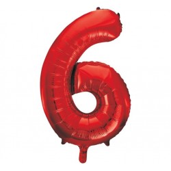 Red Number 6 Balloon Giant 34 Inch Helium Foil Number Balloon Red Number 6 Balloon Giant 34 Inch Helium Foil Number Balloon