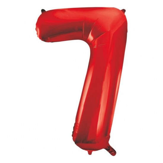 Red Number 7 Balloon Giant 34 Inch Helium Foil Number Balloon