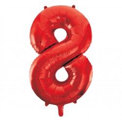 Red Number 8 Balloon Giant 34 Inch Helium Foil Number Balloon