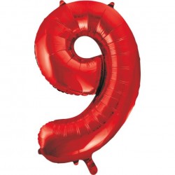 Red Number 9 Balloon Giant 34 Inch Helium Foil Number Balloon Red Number 9 Balloon Giant 34 Inch Helium Foil Number Balloon