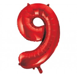 Red Number 9 Balloon Giant 34 Inch Helium Foil Number Balloon Red Number 9 Balloon Giant 34 Inch Helium Foil Number Balloon