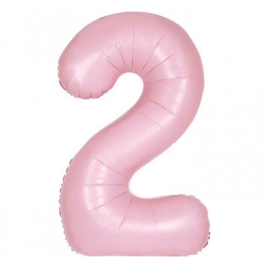 Matte Powder Pink Jumbo Number 2 Balloon