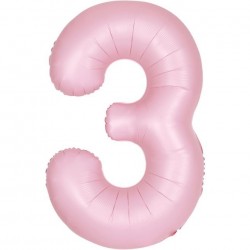 Matte Powder Pink Jumbo Number 3 Balloon Matte Powder Pink Jumbo Number 3 Balloon