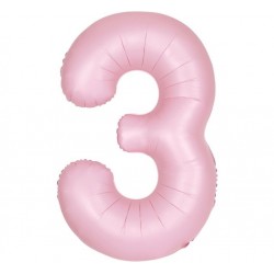 Matte Powder Pink Jumbo Number 3 Balloon Matte Powder Pink Jumbo Number 3 Balloon