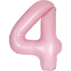 Matte Powder Pink Jumbo Number 4 Balloon Matte Powder Pink Jumbo Number 4 Balloon