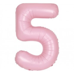 Matte Powder Pink Jumbo Number 5 Balloon Matte Powder Pink Jumbo Number 5 Balloon