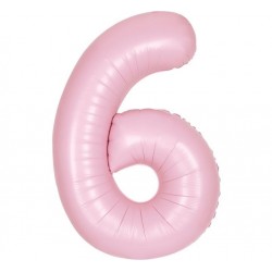 Matte Powder Pink Jumbo Number 6 Balloon Matte Powder Pink Jumbo Number 6 Balloon