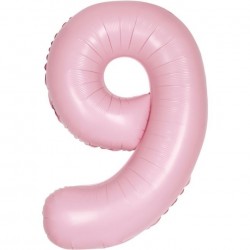 Matte Powder Pink Jumbo Number 9 Balloon Matte Powder Pink Jumbo Number 9 Balloon