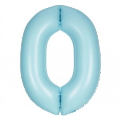 Matte Powder Blue Jumbo Number 0 Balloon