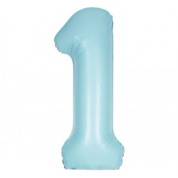 Matte Powder Blue Jumbo Number 1 Balloon Matte Powder Blue Jumbo Number 1 Balloon